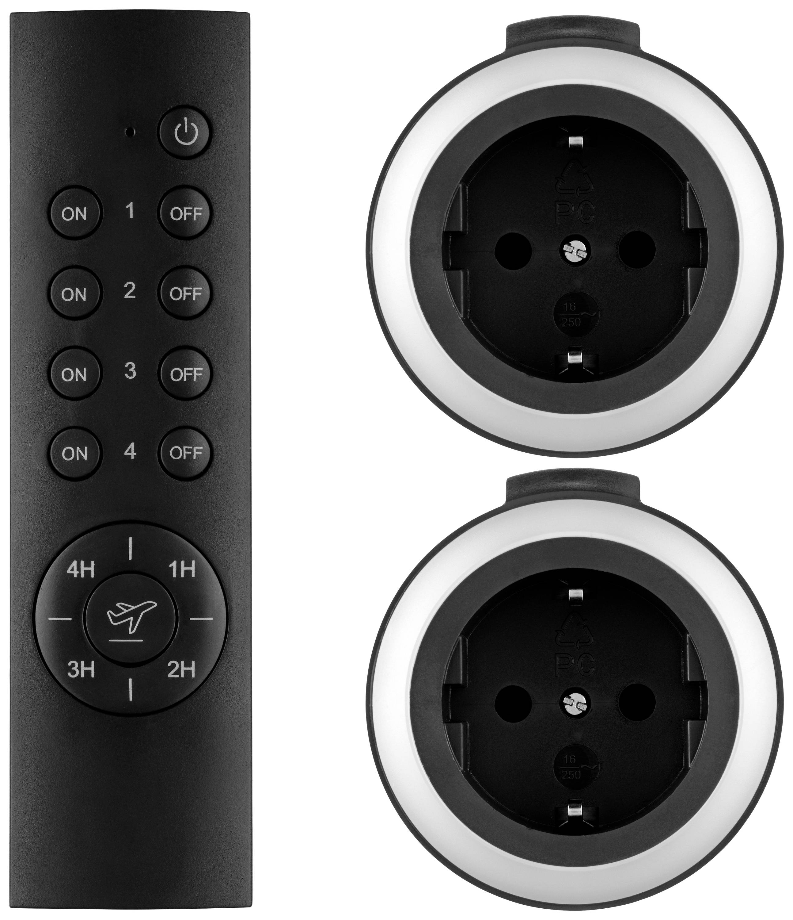 REV Funkschalt-Set Comfort 2+1ant 0085520503 Funk-Steckdosen-Set 3teilig Innenbereich 3680W