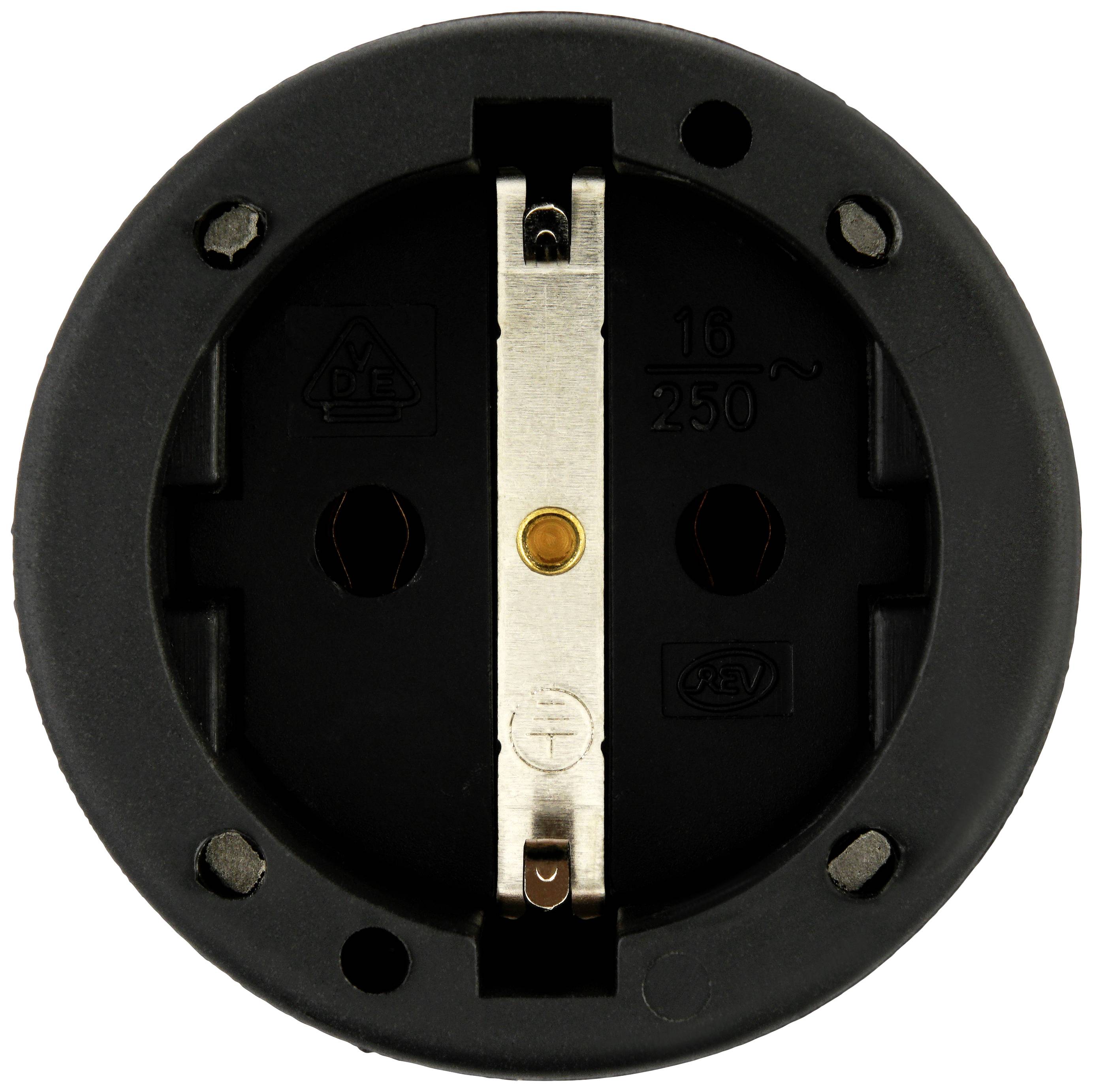 REV 0512150555 Schutzkontaktkupplung Gummi 250V Schwarz IP20