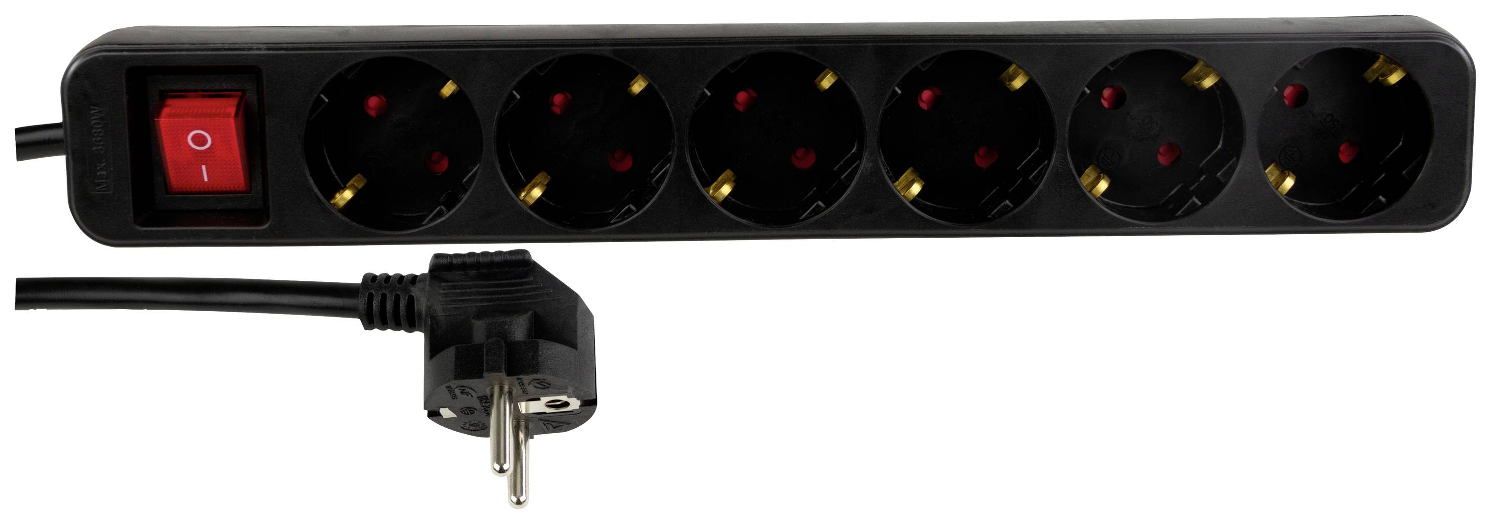 REV 0512380555 Steckdosenleiste mit Schalter Schwarz Schutzkontakt 1 St.