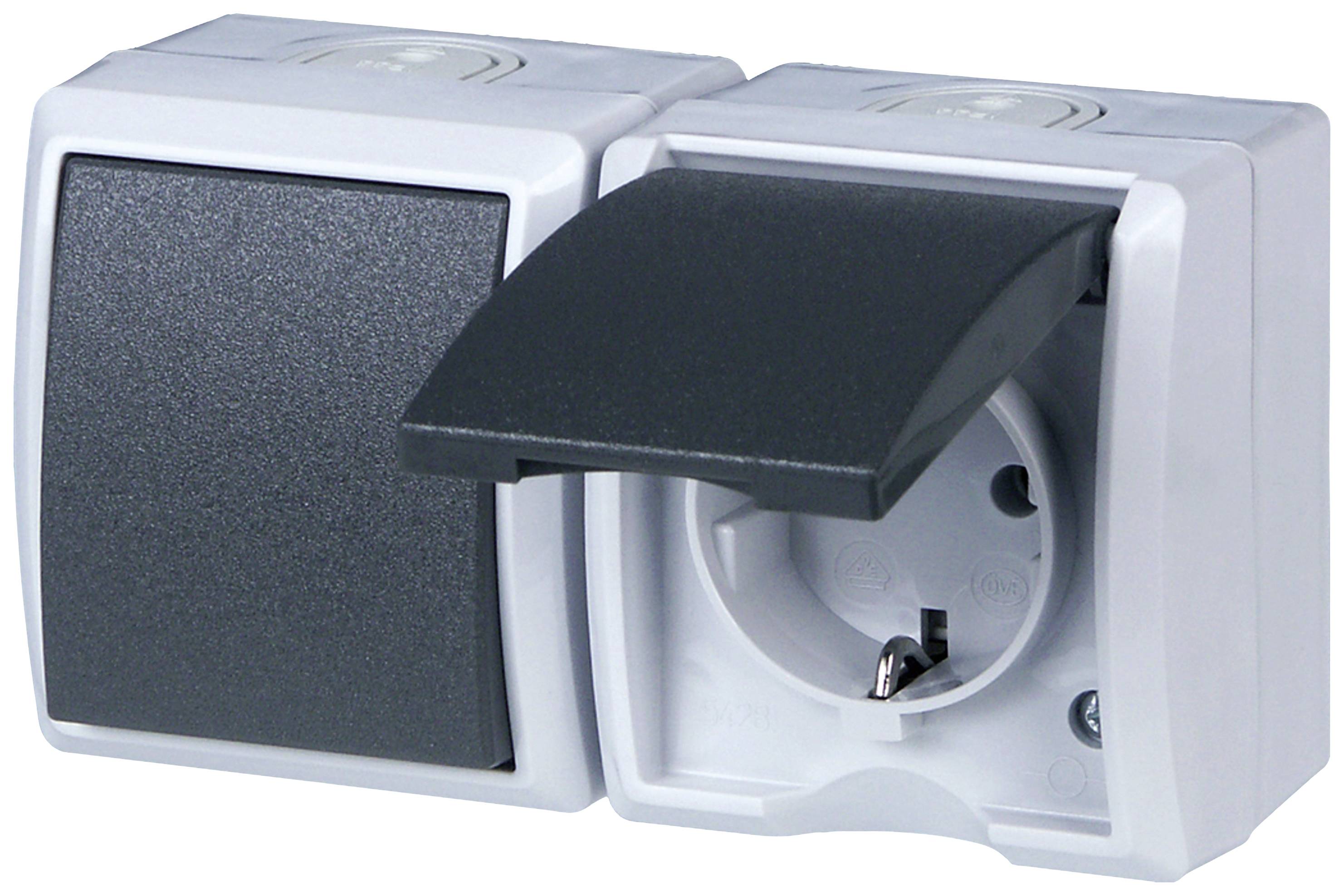 REV Komplett Schalter/Steckdosen Kombination AquaForm Hellgrau 0510231777 1 St.