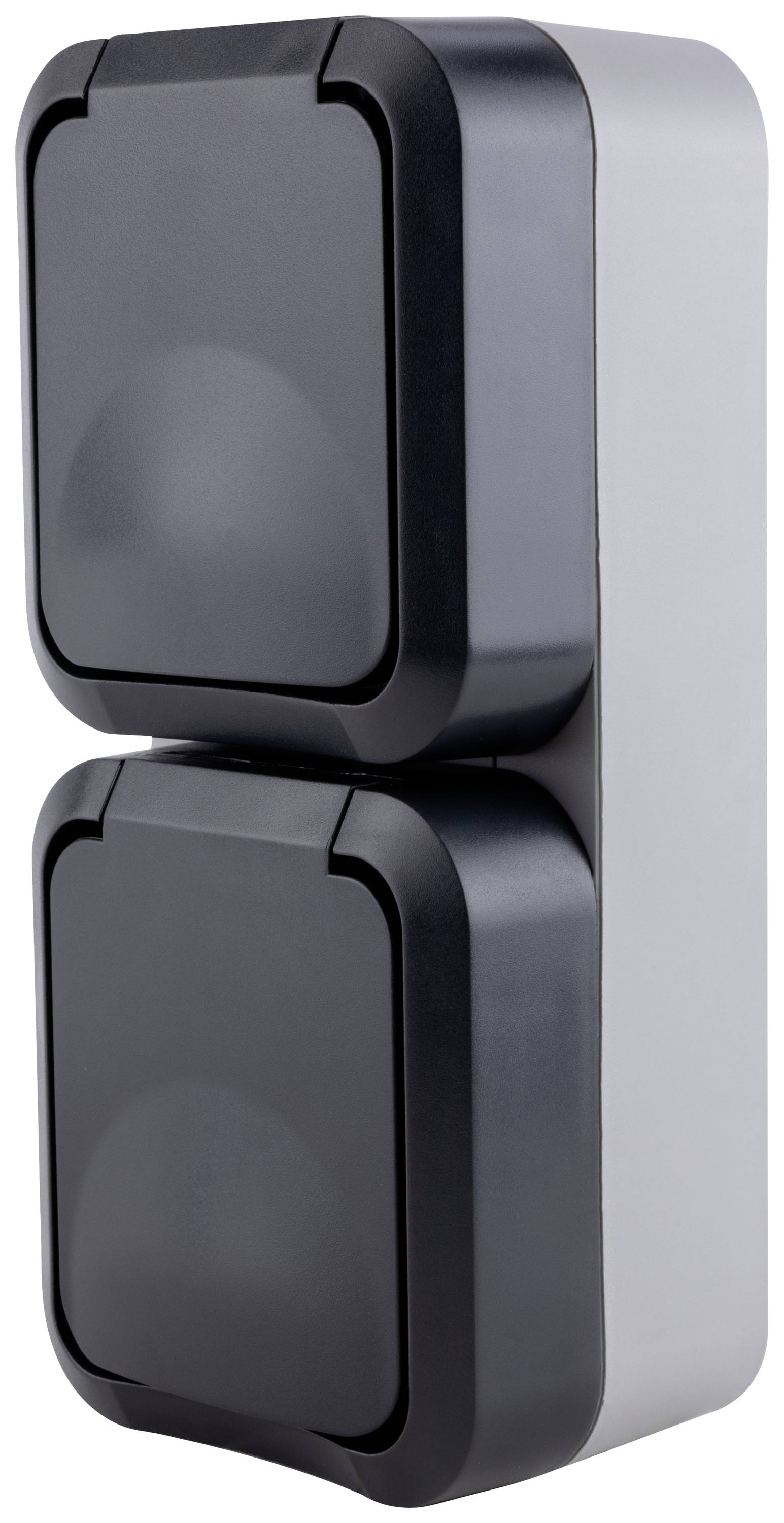 REV Komplett Doppelsteckdose AquaStorm Hellgrau, Schwarz 0004080400 1St.