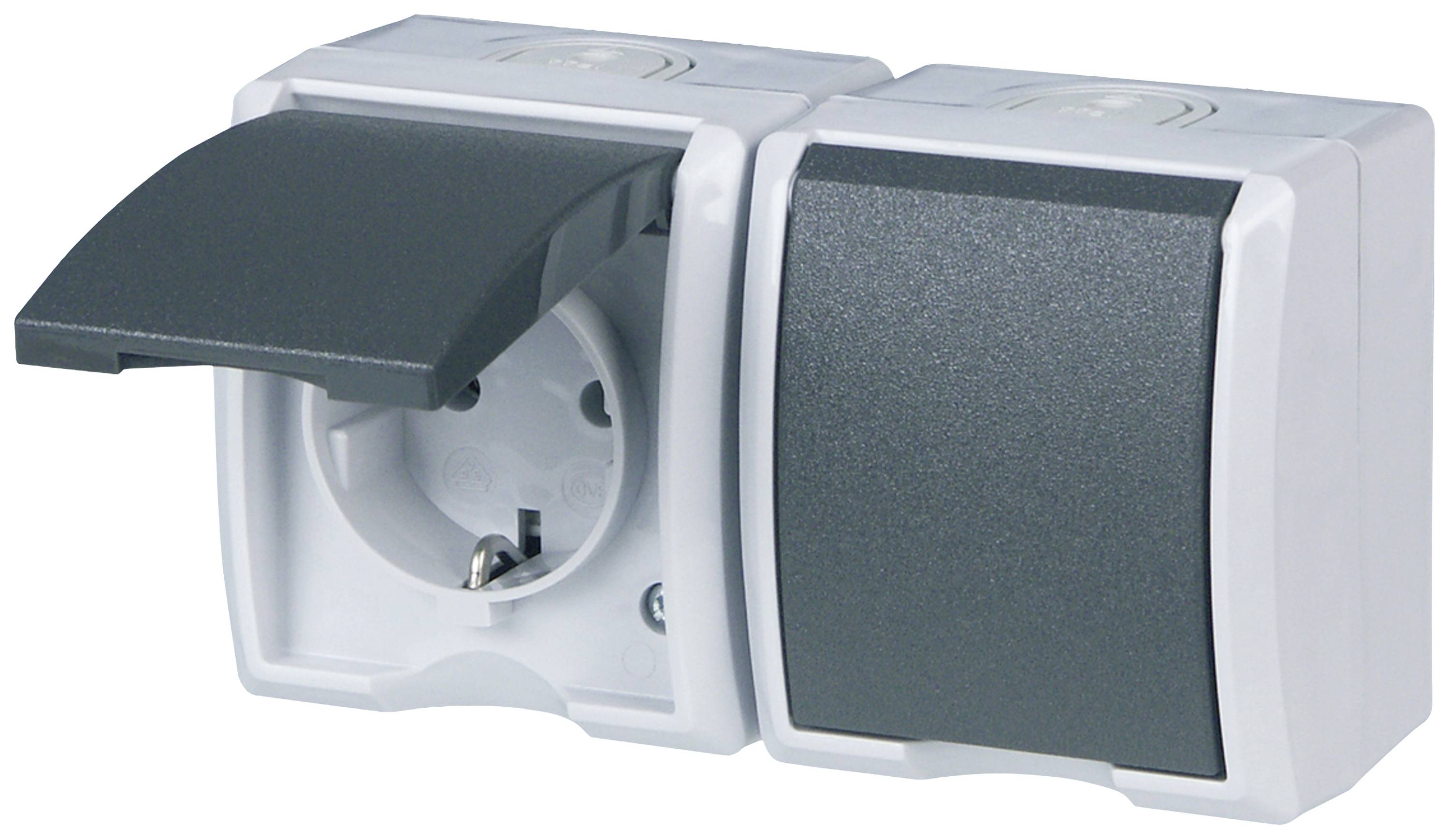 REV Komplett Doppelsteckdose Hellgrau 0510221777 1St.