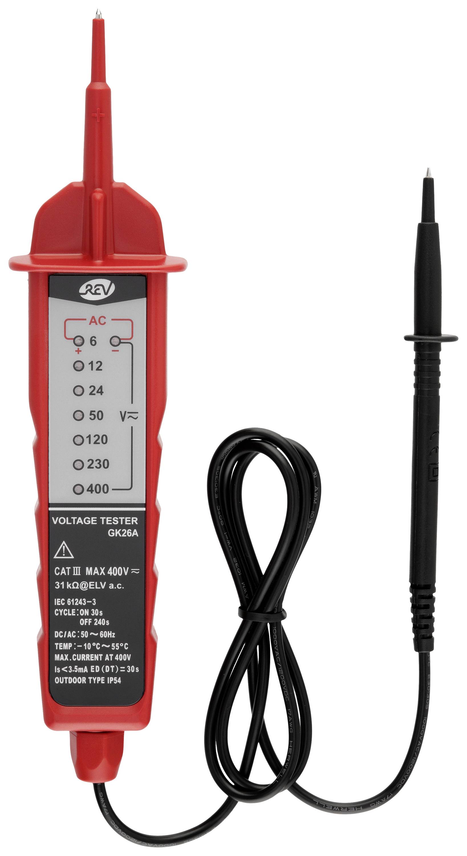 REV LED 6-400V rt Spannungsprüfer LED