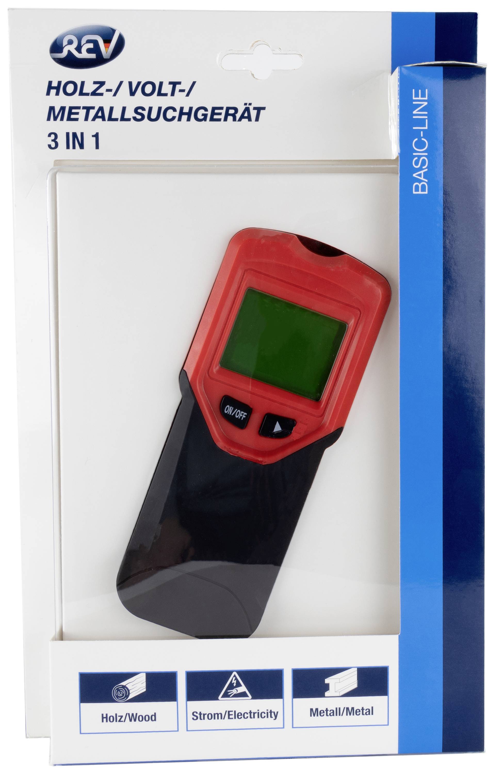 REV Holz/Volt/Metallsuchgerät 3in1 Leitungssucher Identifikation