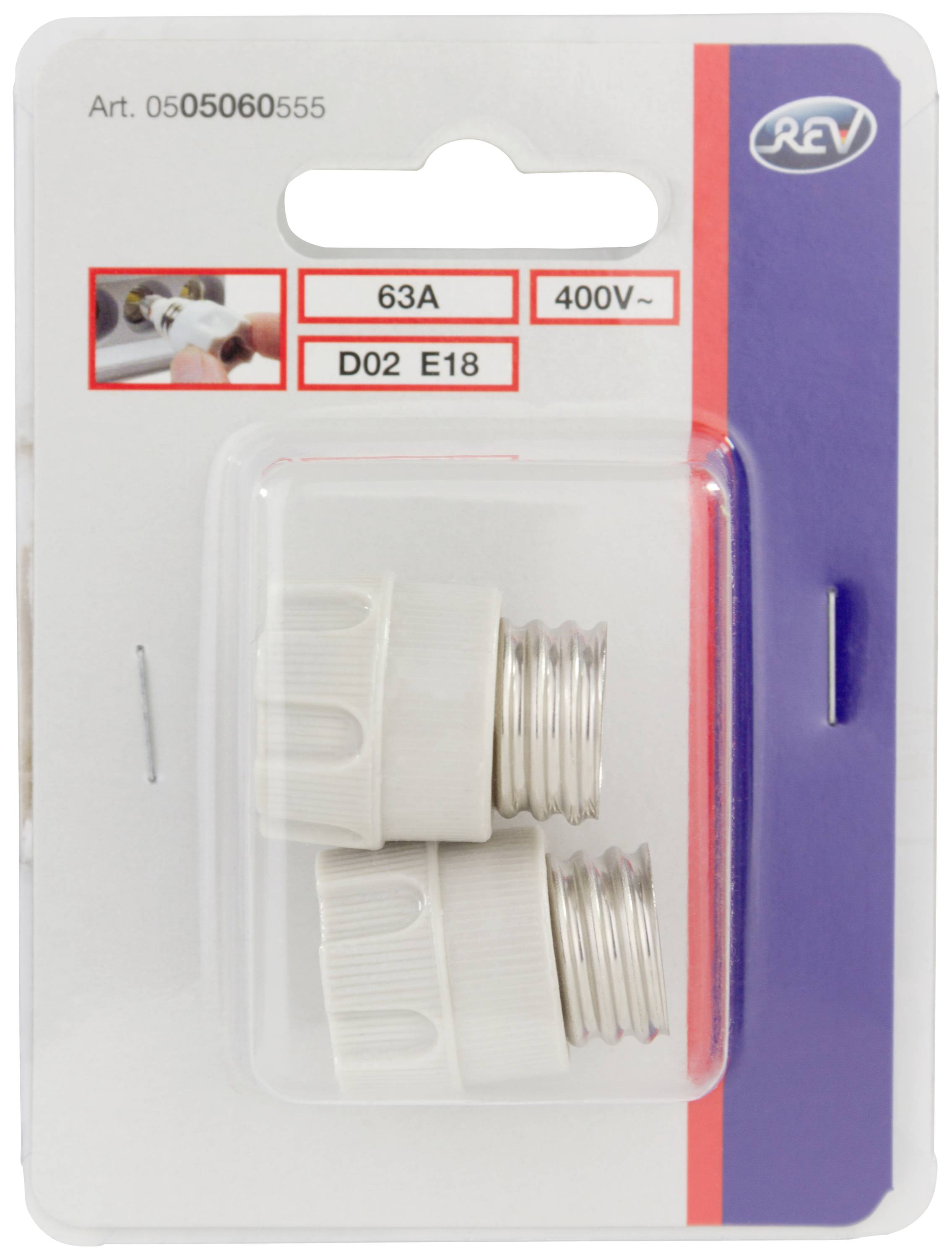 REV 0505060555 Schraubkappe Sicherungsgröße = D02 63A 400V 2St.