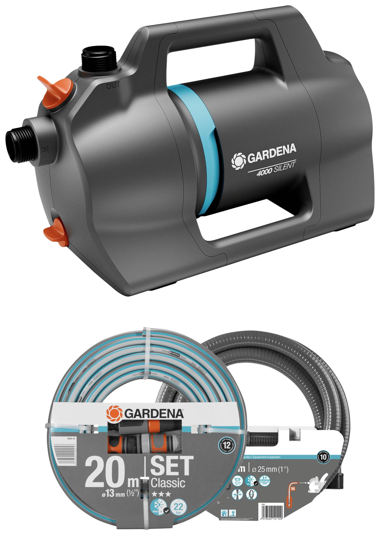 GARDENA 4100 Silent Gartenpumpen-Set 4100 l/h 36 m