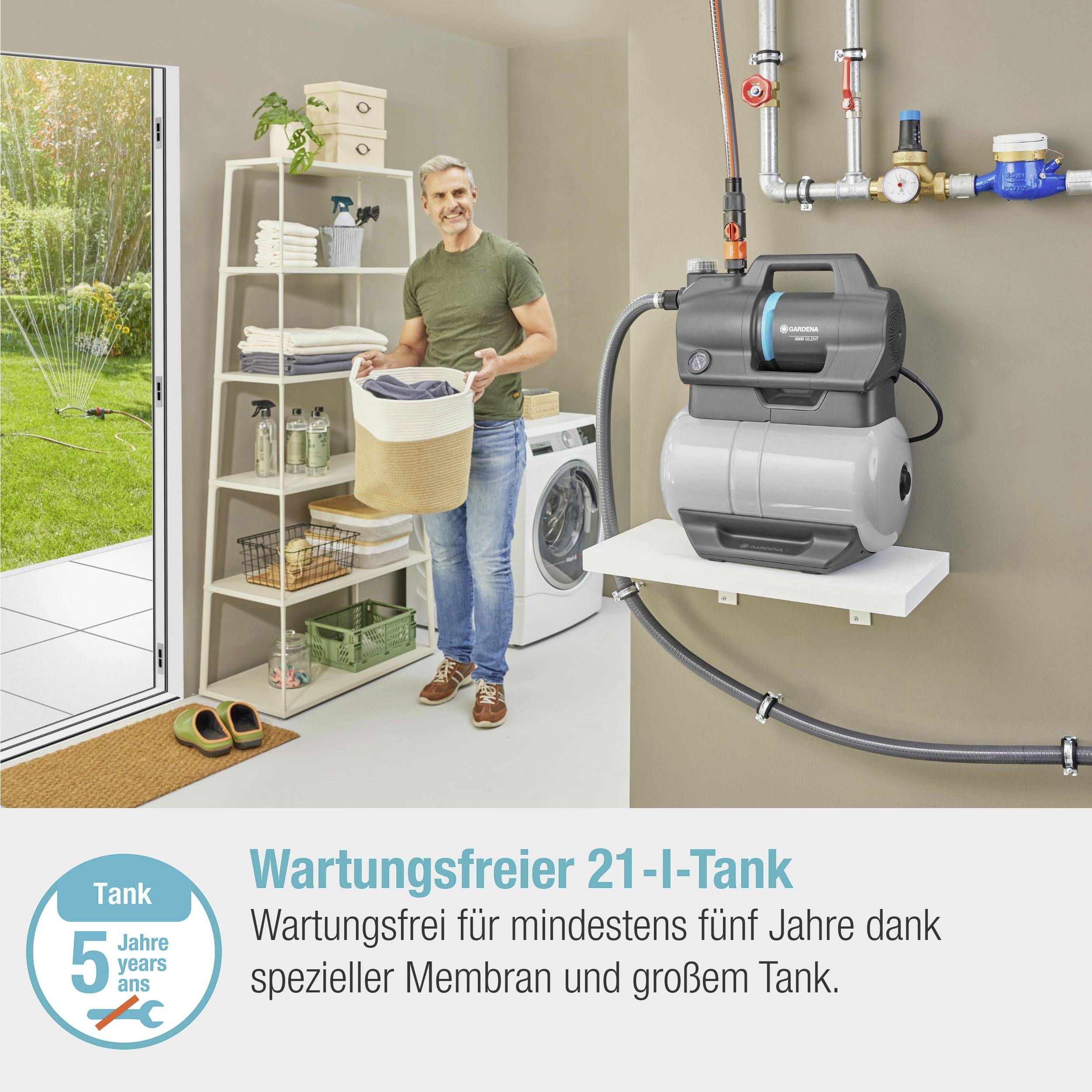 GARDENA 09064-61 3800 Silent Hauswasserwerk 230V 3800 l/h