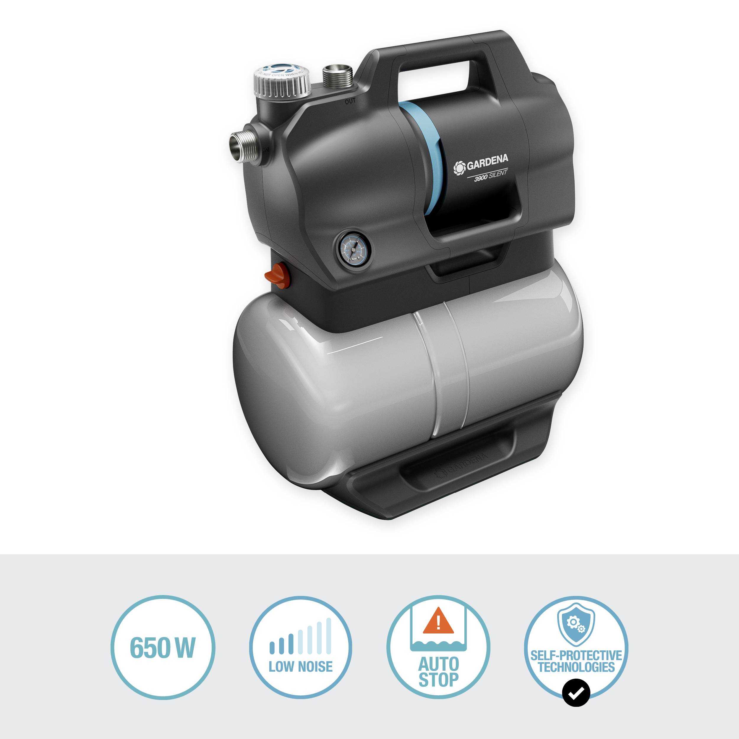 GARDENA 09066-61 3900 Silent Hauswasserwerk 230 V 3900 l/h