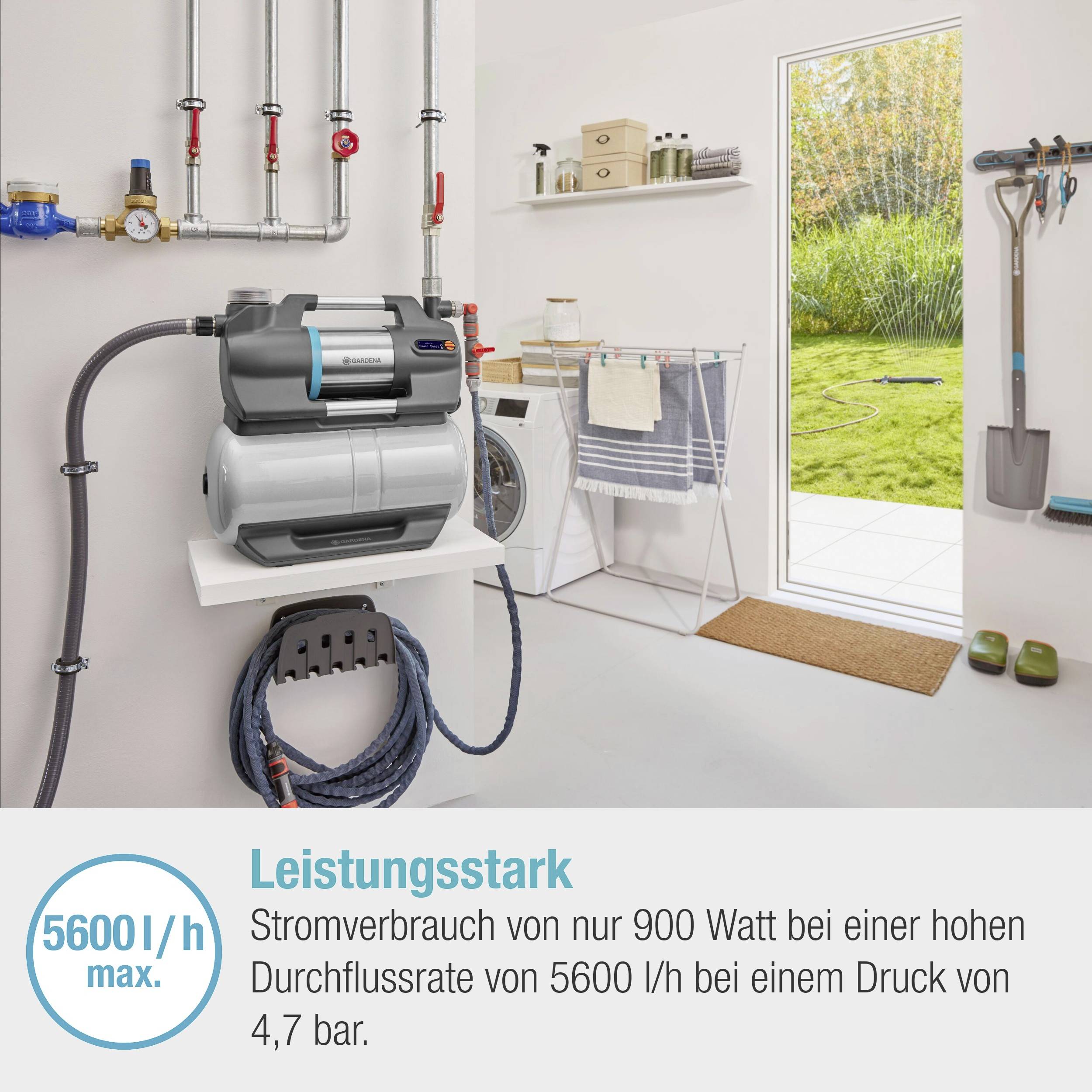 GARDENA 09067-61 5600 SilentComfort Hauswasserwerk 230 V 5600 l/h
