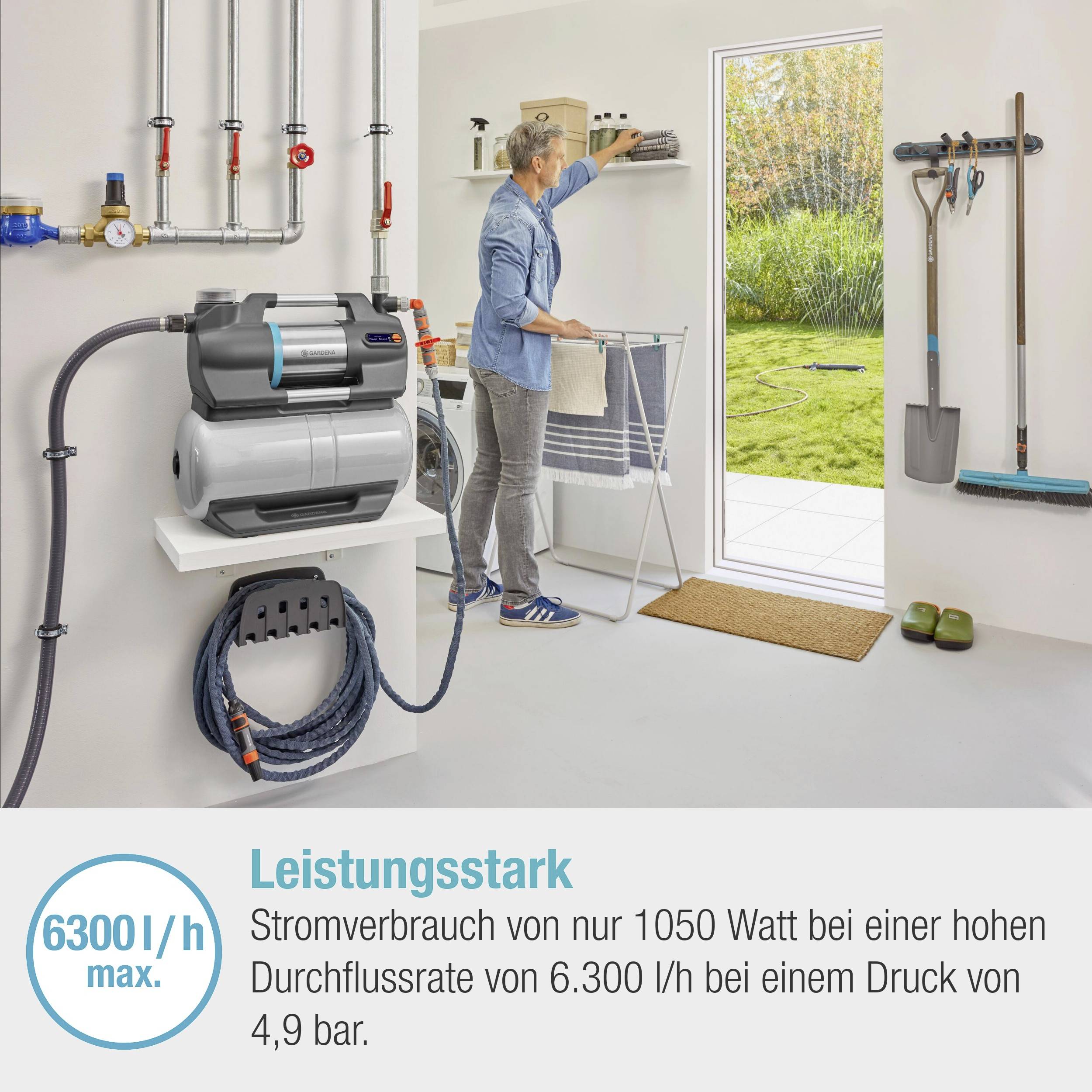 GARDENA 09068-61 6300 SilentComfort Hauswasserwerk 230 V 6300 l/h