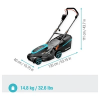 GARDENA PowerMax 37/1800 G2 Elektro Rasenmäher Höhenverstellbarer Griff mit Klappfunktion GARDENA PowerMax 37/1800 G2 Elektro Rasenmäher Höhenverstellbarer Griff mit Klappfunktion