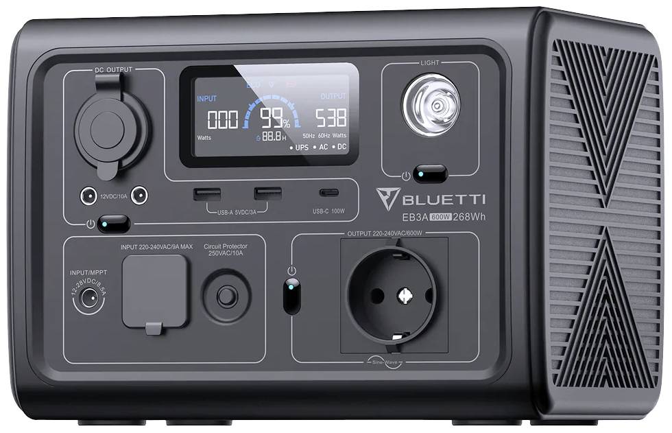 Bluetti EB3A Powerstation LiFePO 4 Schwarz ohne Laderegler