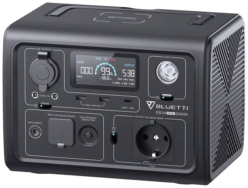 Bluetti EB3A+PV120 Powerstation LiFePO 4 Schwarz