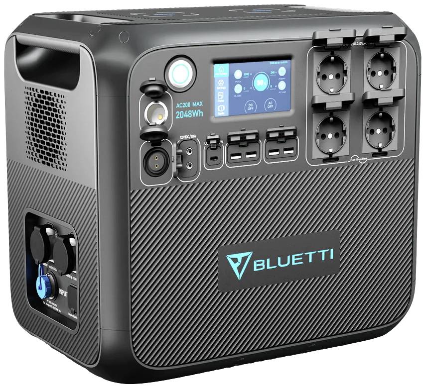 Bluetti AC200MAX+PV200 Powerstation LiFePO 4 Schwarz