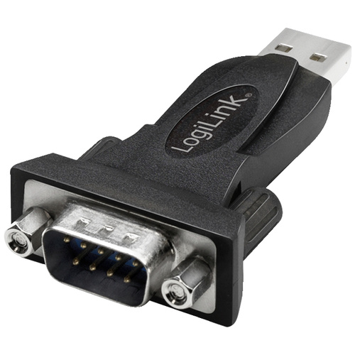 LogiLink Seriell Adapter [1x USB 2.0 Stecker A - 1x RS232-Stecker] Schwarz