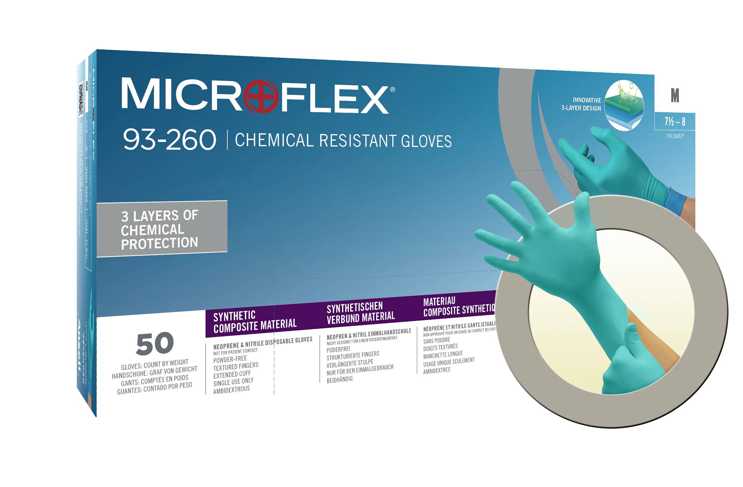 Ansell MICROFLEX® 93260RP080 6 St. Nitril, Neopren Einweghandschuh Größe (Handschuhe): 7.5, 8 EN 388:2016, EN 420-2003, EN 374-2