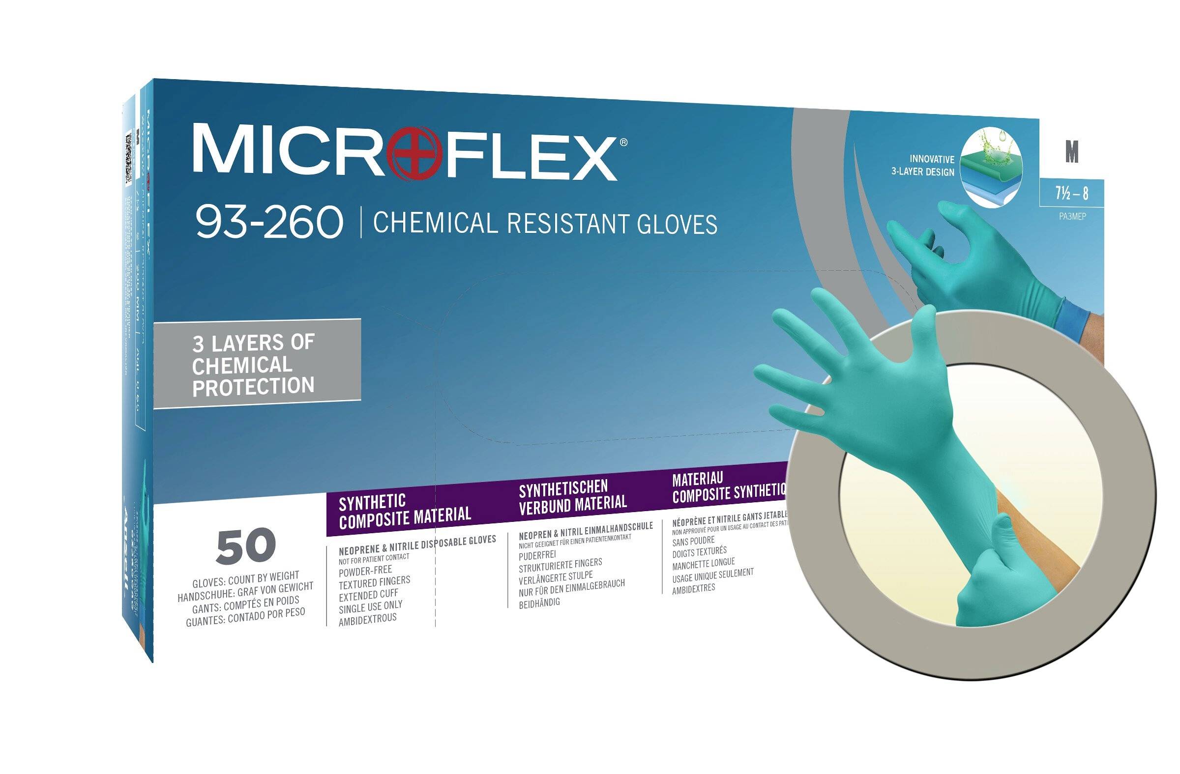 Ansell MICROFLEX® 93260RP100 6 St. Nitril, Neopren Einweghandschuh Größe (Handschuhe): 9.5, 10 EN 388:2016, EN 420-2003, EN 374-2