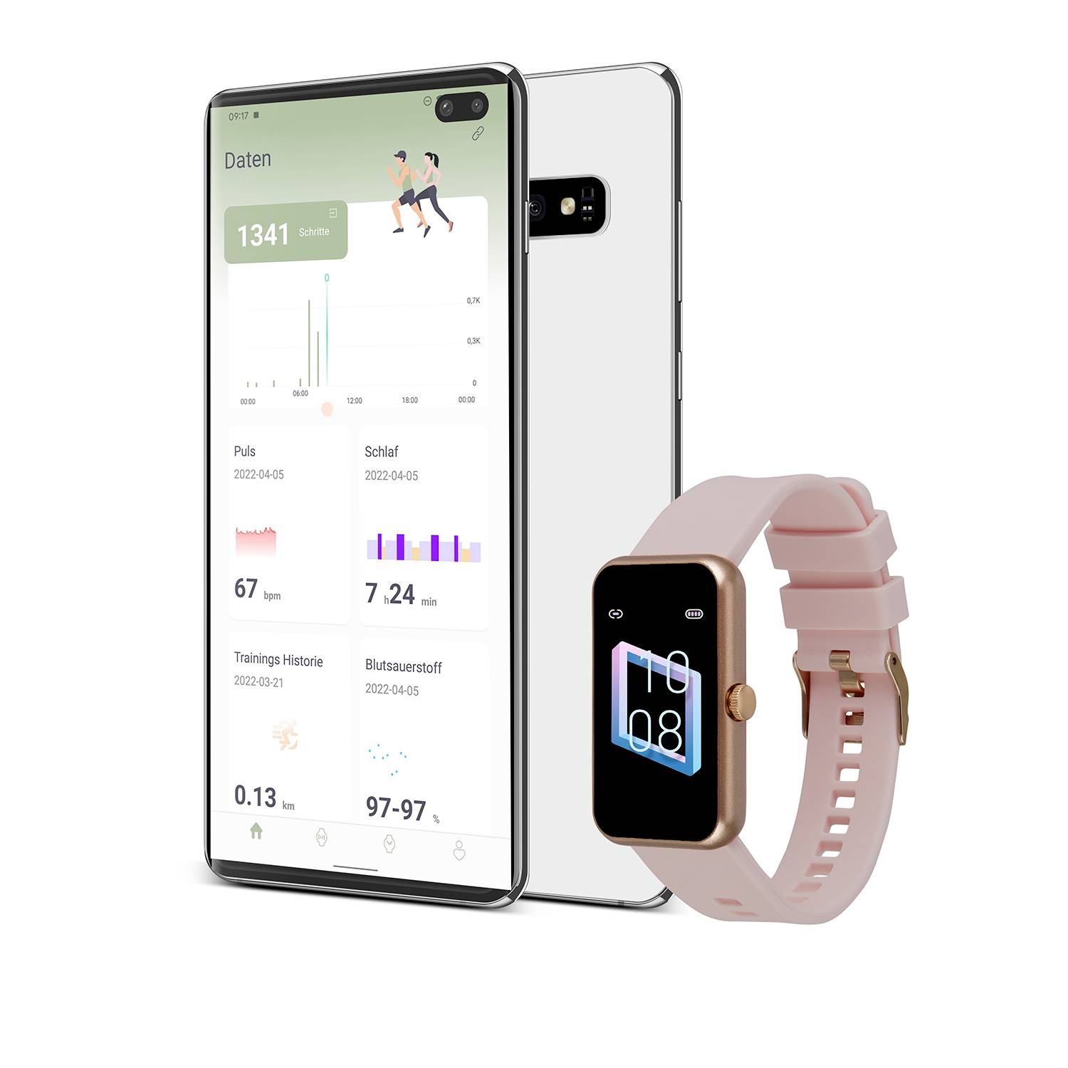 XCOAST Cadiz Fitness-Tracker 46 mm Rose