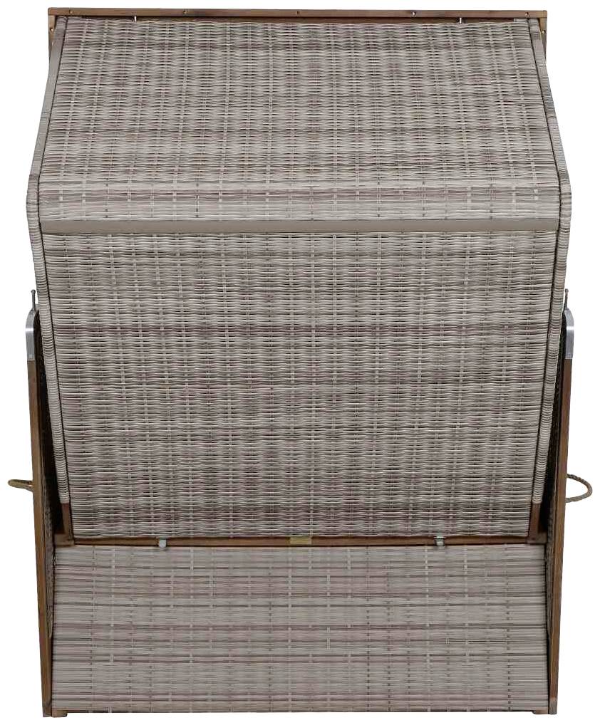 Trendy by deVries 3584274322AF Strandkorb Greenline135+,743 PE antique white, Akazie FSC 100%, mit Bullauge