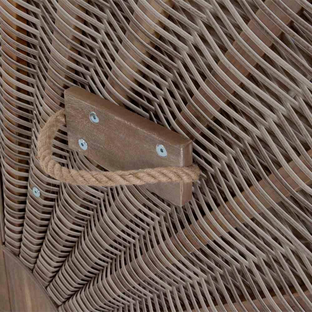 Trendy by deVries 3584274322AF Strandkorb Greenline135+,743 PE antique white, Akazie FSC 100%, mit Bullauge