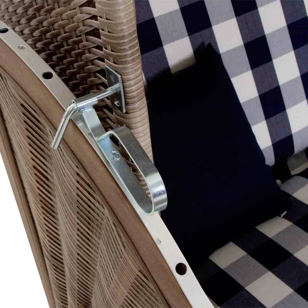 Trendy by deVries 3584274322AF Strandkorb Greenline135+,743 PE antique white, Akazie FSC 100%, mit Bullauge