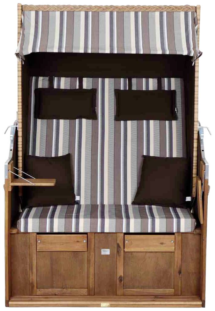 Trendy by deVries 2563274120AF Strandkorb Trend 10+, Stoff 741 PE natur, Akazie FSC 100%