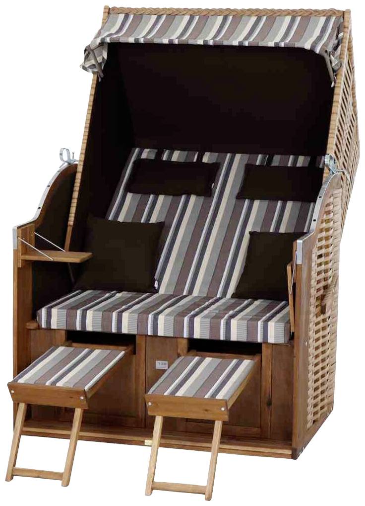 Trendy by deVries 2563274120AF Strandkorb Trend 10+, Stoff 741 PE natur, Akazie FSC 100%