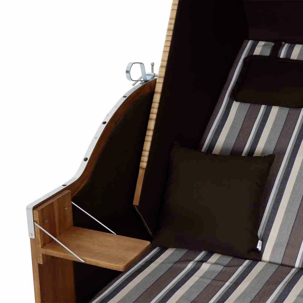 Trendy by deVries 2563274120AF Strandkorb Trend 10+, Stoff 741 PE natur, Akazie FSC 100%