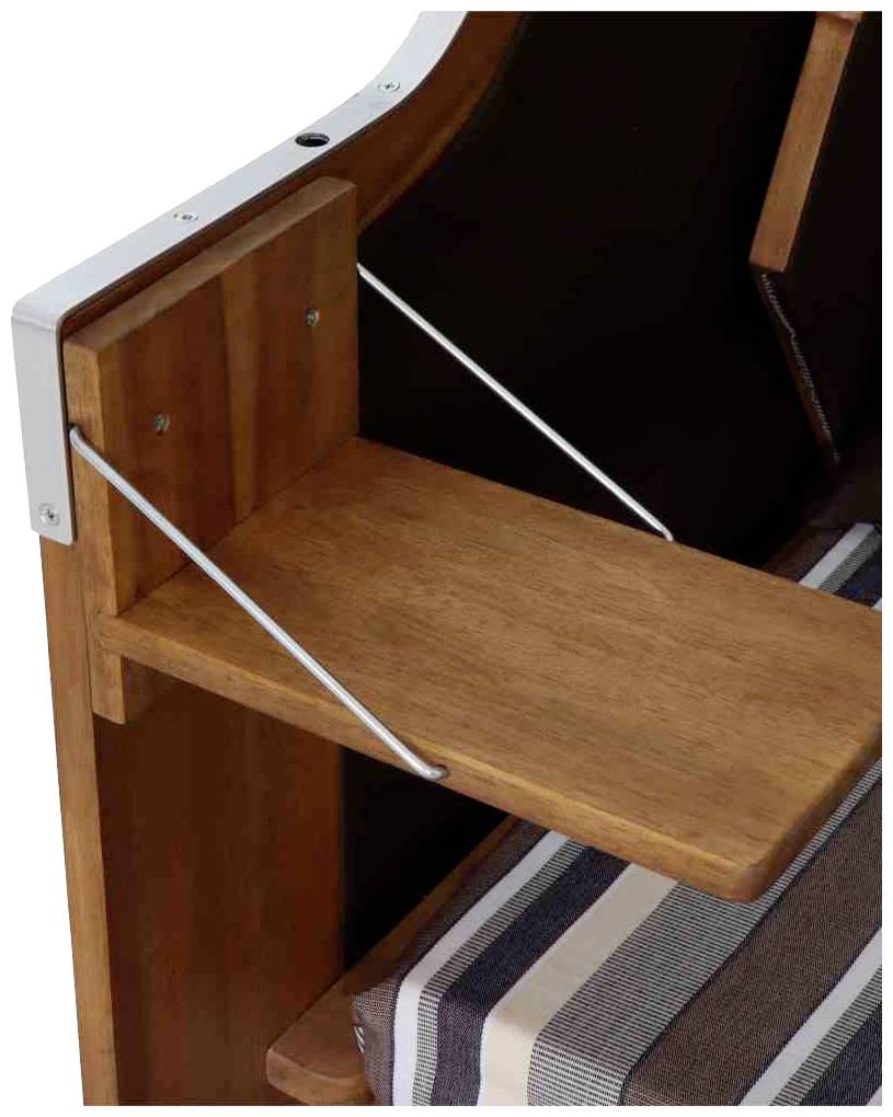 Trendy by deVries 2563274120AF Strandkorb Trend 10+, Stoff 741 PE natur, Akazie FSC 100%