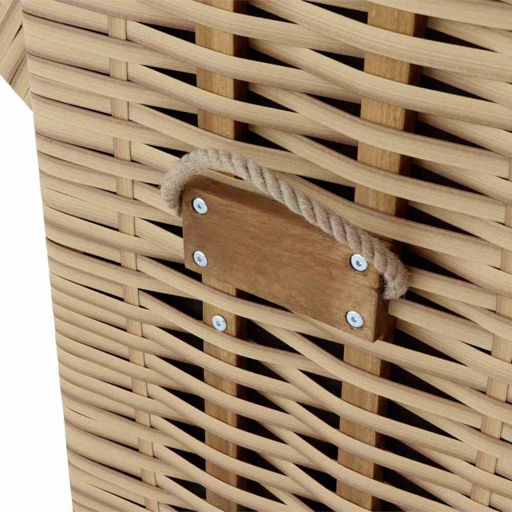 Trendy by deVries 2563274120AF Strandkorb Trend 10+, Stoff 741 PE natur, Akazie FSC 100%