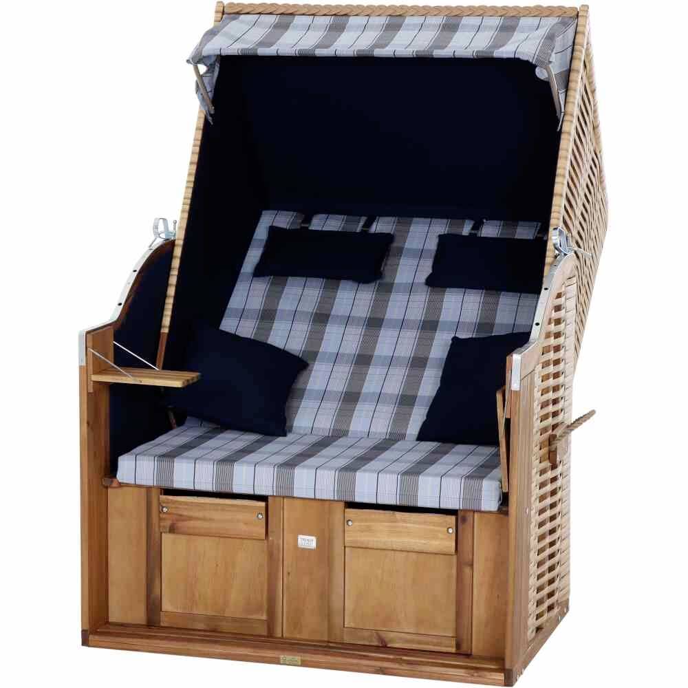 Trendy by deVries 2563274520AF Strandkorb Trend 10+, Stoff 745 Geflecht natur, Akazie FSC 100%