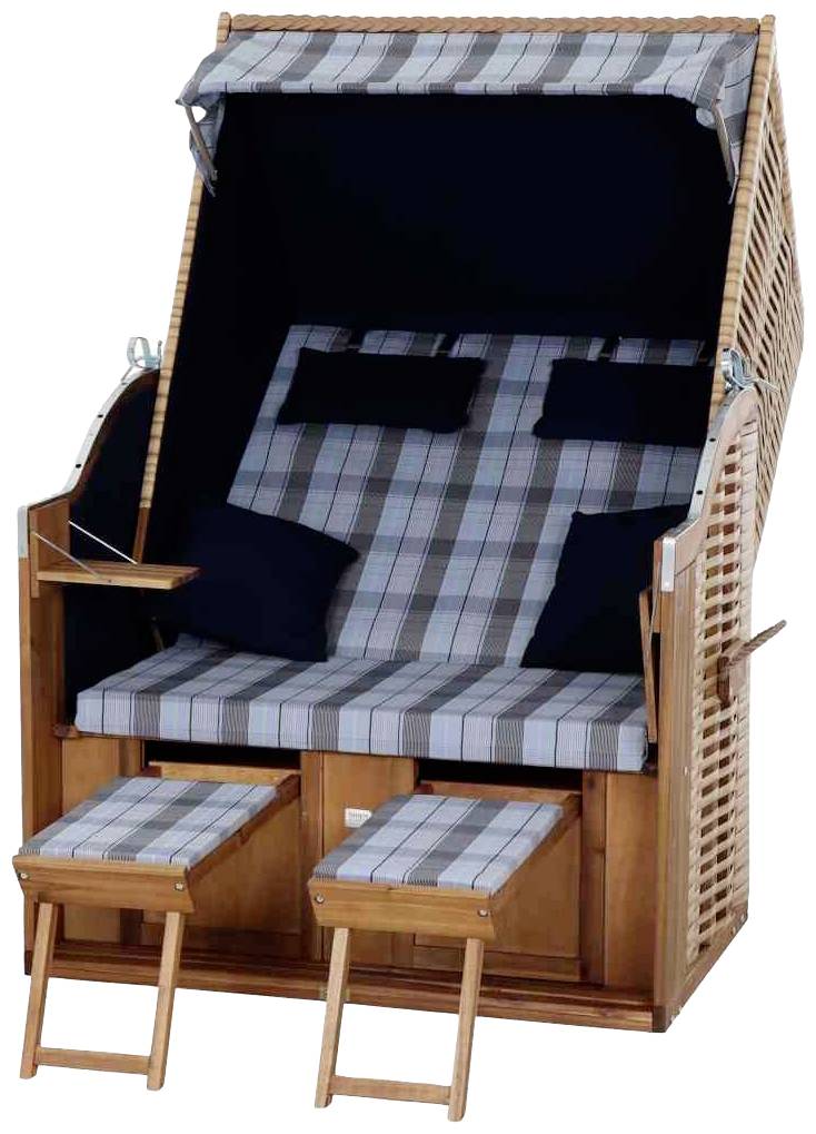 Trendy by deVries 2563274520AF Strandkorb Trend 10+, Stoff 745 Geflecht natur, Akazie FSC 100%