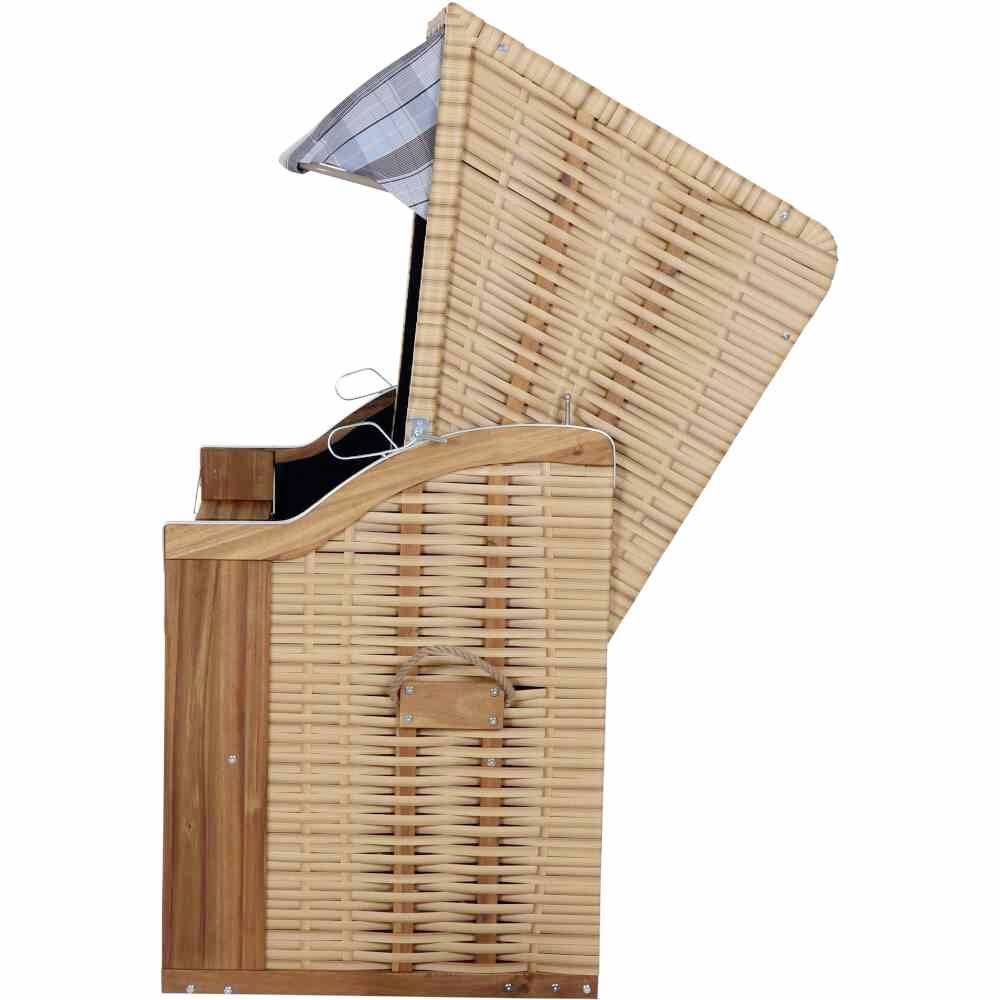 Trendy by deVries 2563274520AF Strandkorb Trend 10+, Stoff 745 Geflecht natur, Akazie FSC 100%