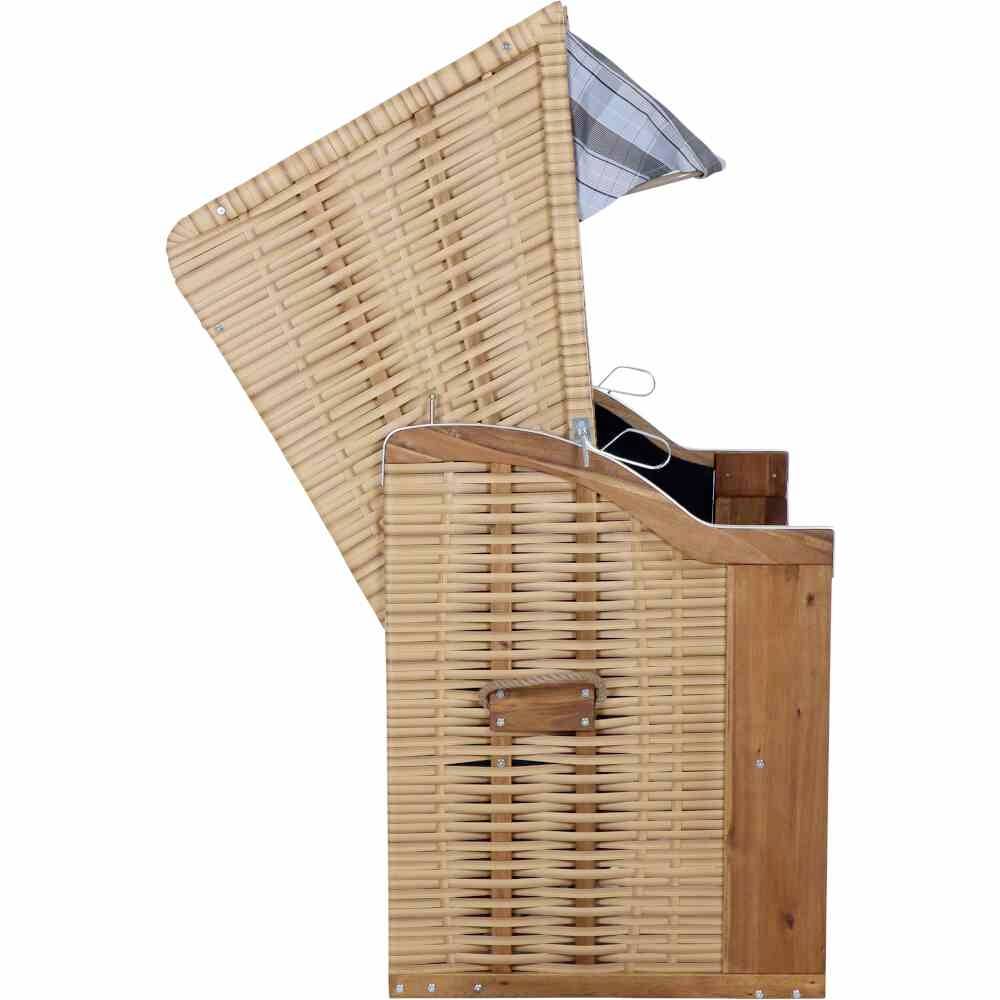 Trendy by deVries 2563274520AF Strandkorb Trend 10+, Stoff 745 Geflecht natur, Akazie FSC 100%