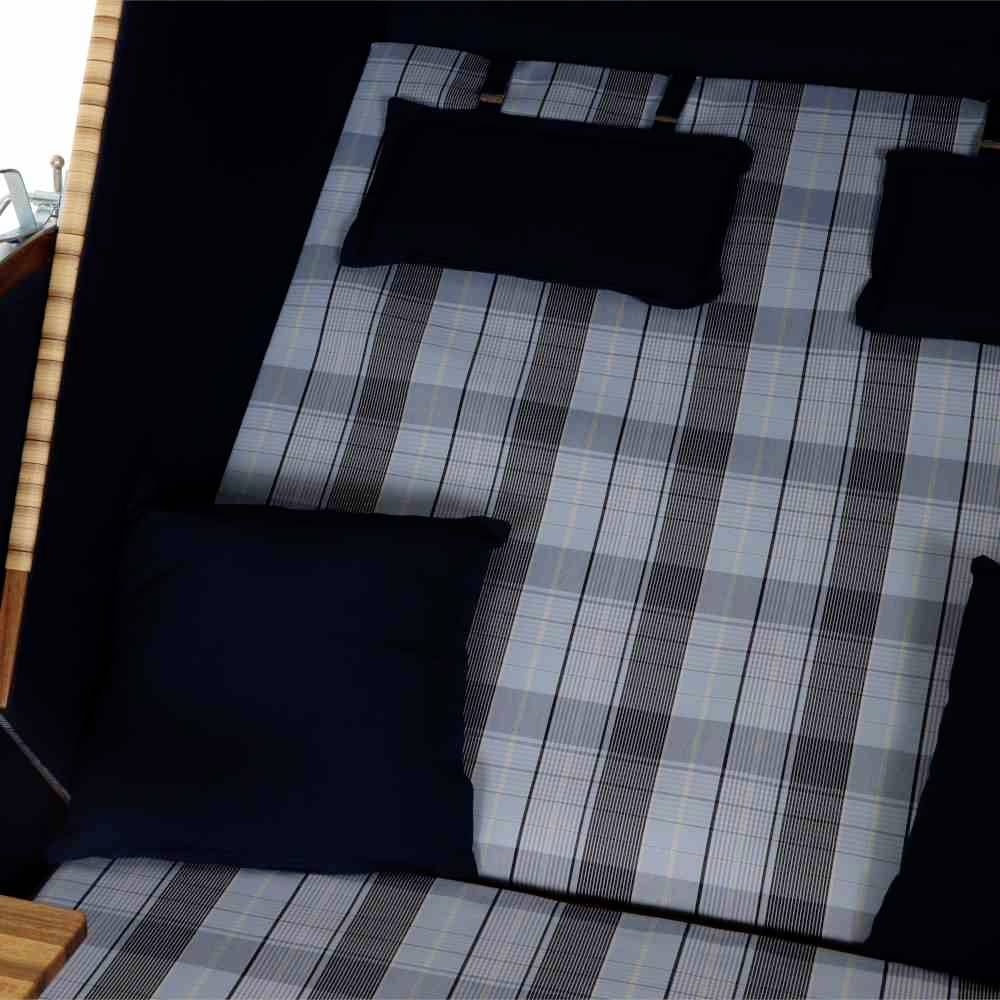 Trendy by deVries 2563274520AF Strandkorb Trend 10+, Stoff 745 Geflecht natur, Akazie FSC 100%