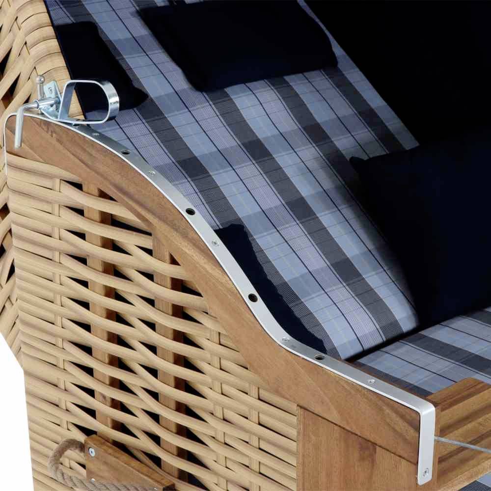 Trendy by deVries 2563274520AF Strandkorb Trend 10+, Stoff 745 Geflecht natur, Akazie FSC 100%