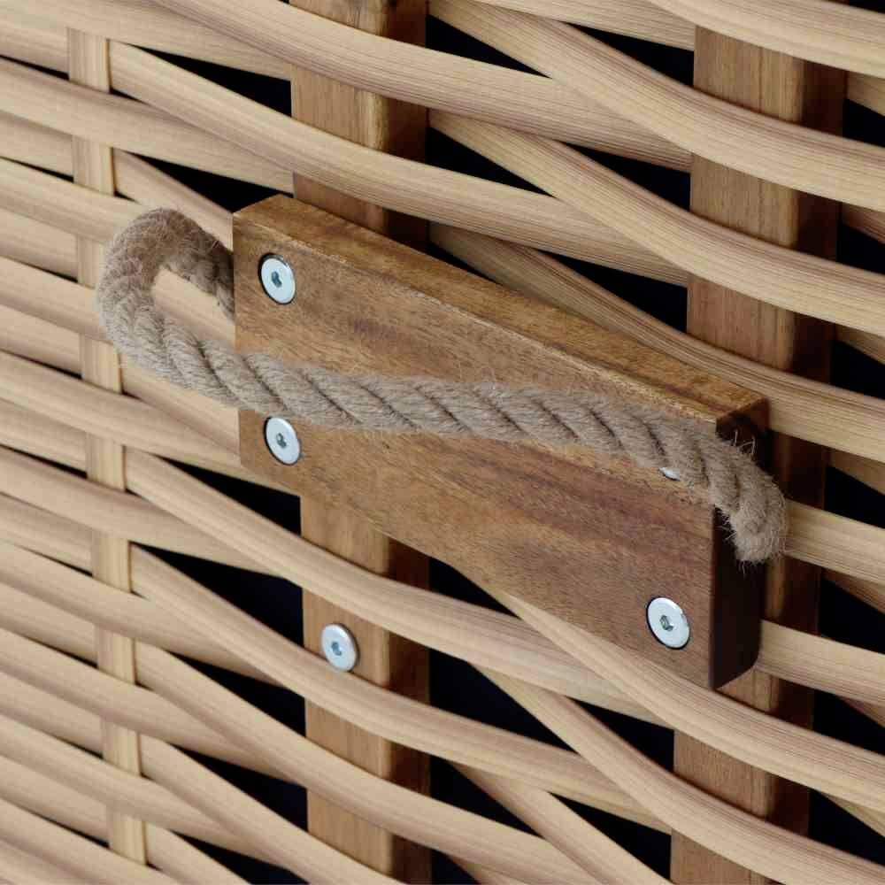 Trendy by deVries 2563274520AF Strandkorb Trend 10+, Stoff 745 Geflecht natur, Akazie FSC 100%