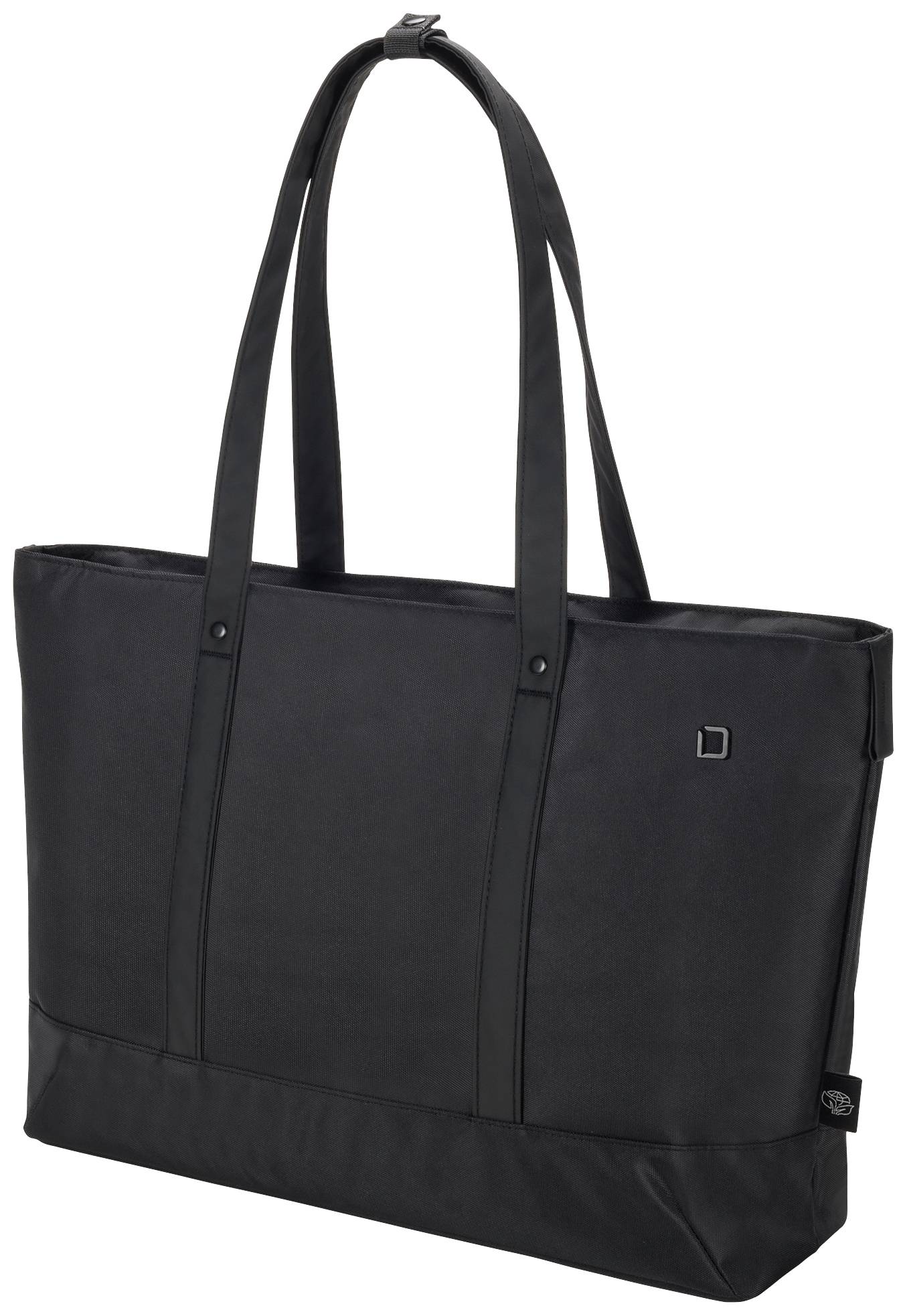 Eine elegante, schwarze Tragetasche mit langen Henkeln, geeignet für den Alltag oder berufliche Zwecke.