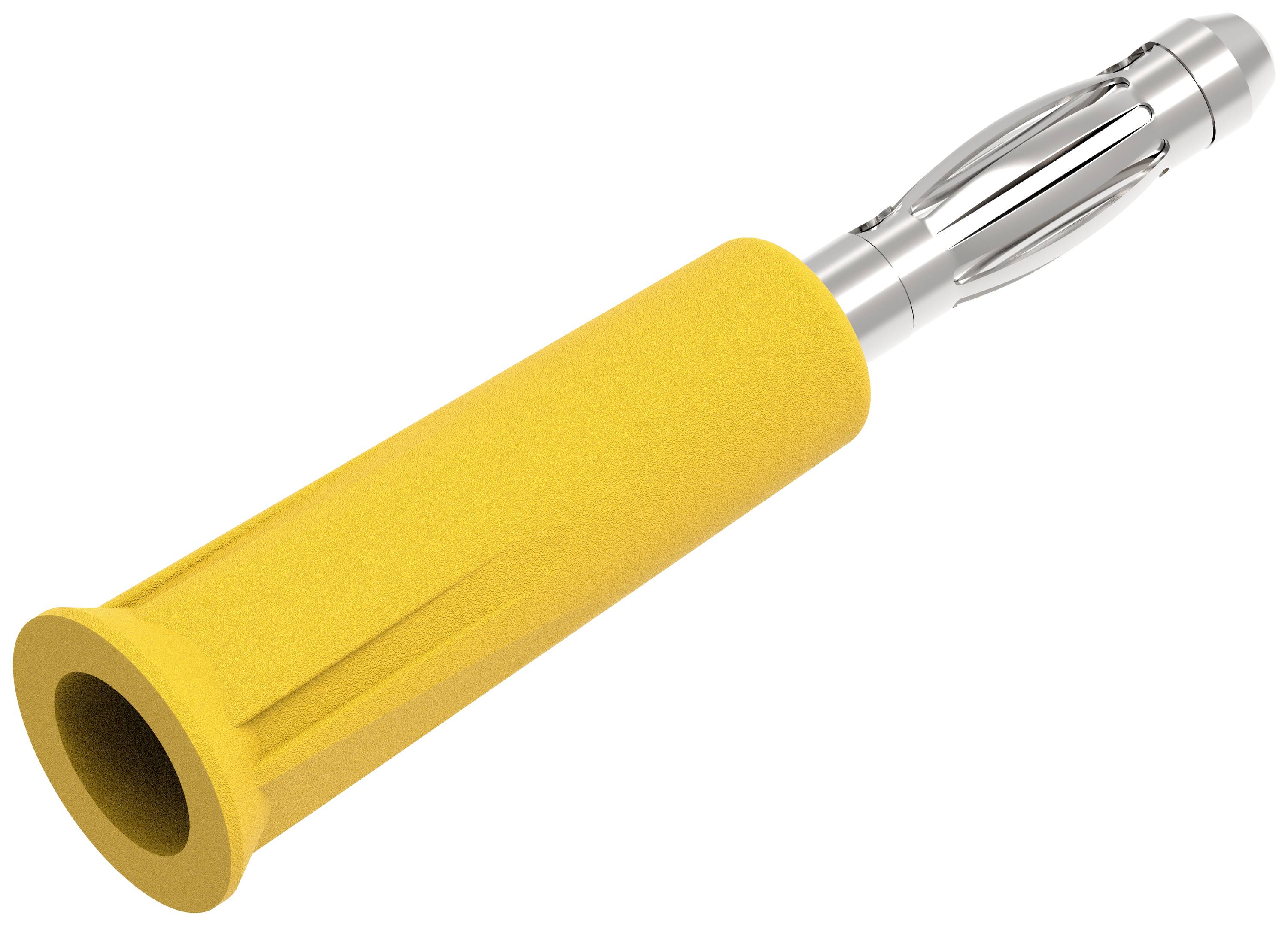 Gelbes Werkzeug mit metallischem Griff und gezackter Spitze, möglicherweise ein Bohrbit oder spezielles Handwerkzeug für professionelle Anwendungen.