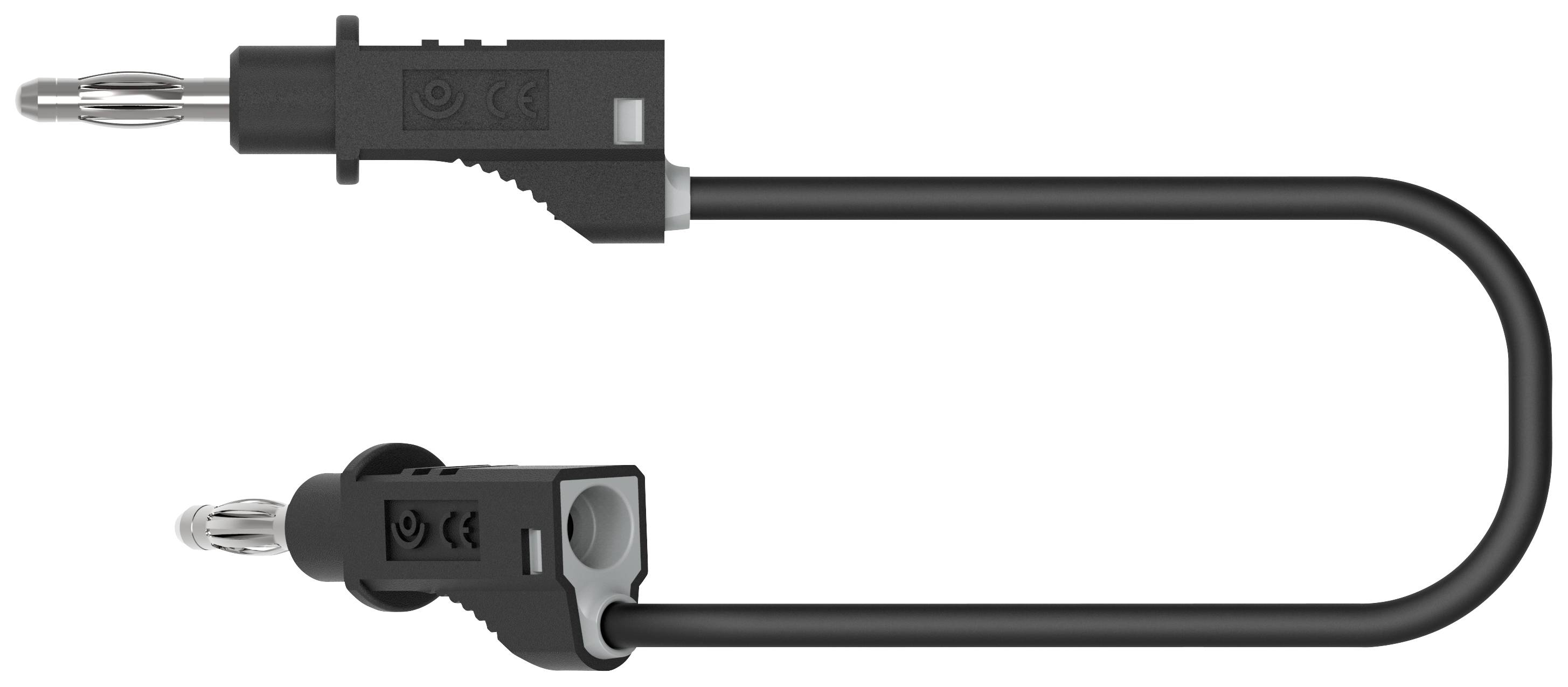 Electro PJP 2117-CD1-50N Messleitung Bananenstecker Bananenstecker 50 cm Schwarz 1 St.
