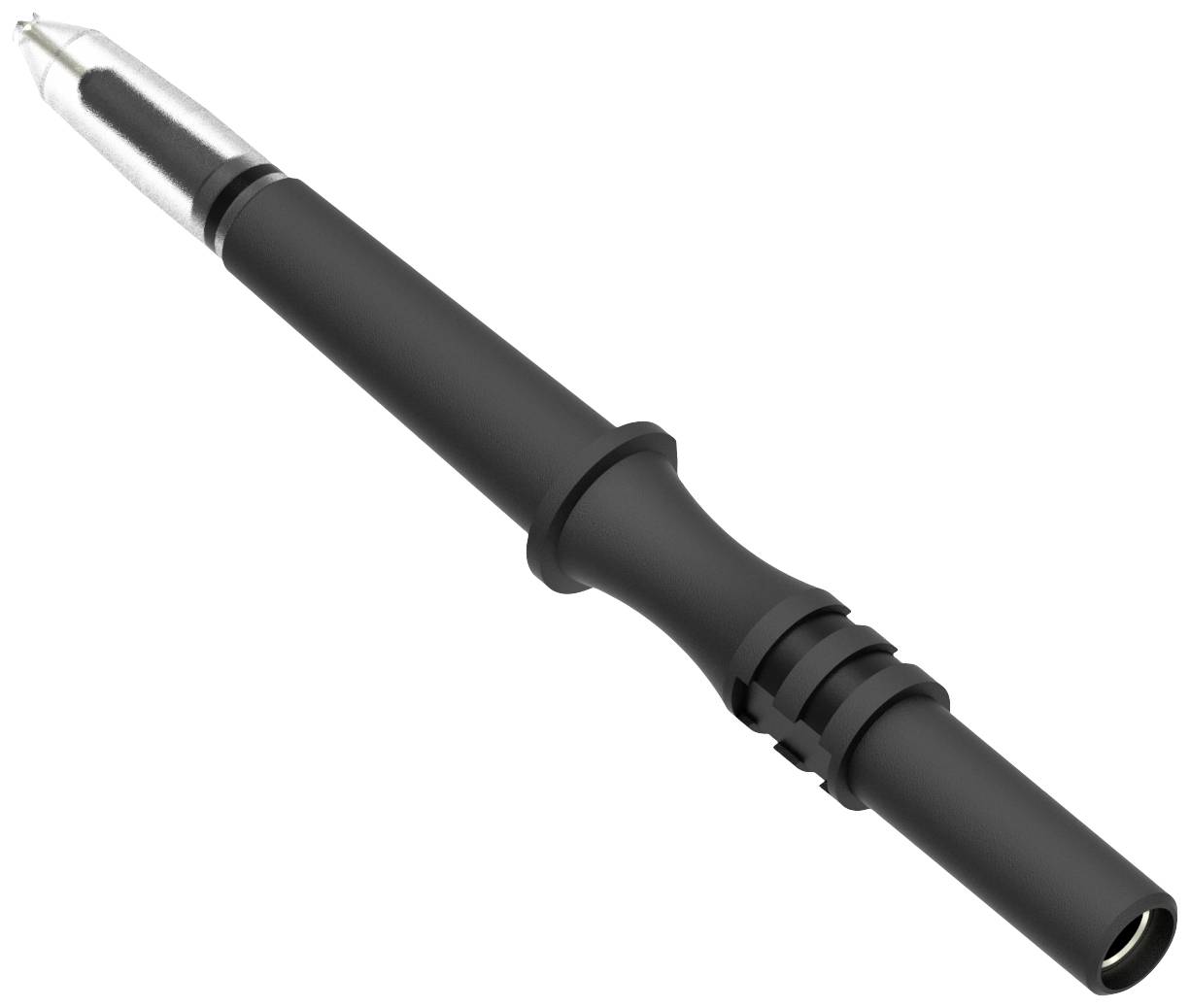 Ein schwarzer Lötkolben mit schlankem Design und metallischer Spitze. Geeignet für präzise Lötarbeiten in Elektronik und Handwerk.