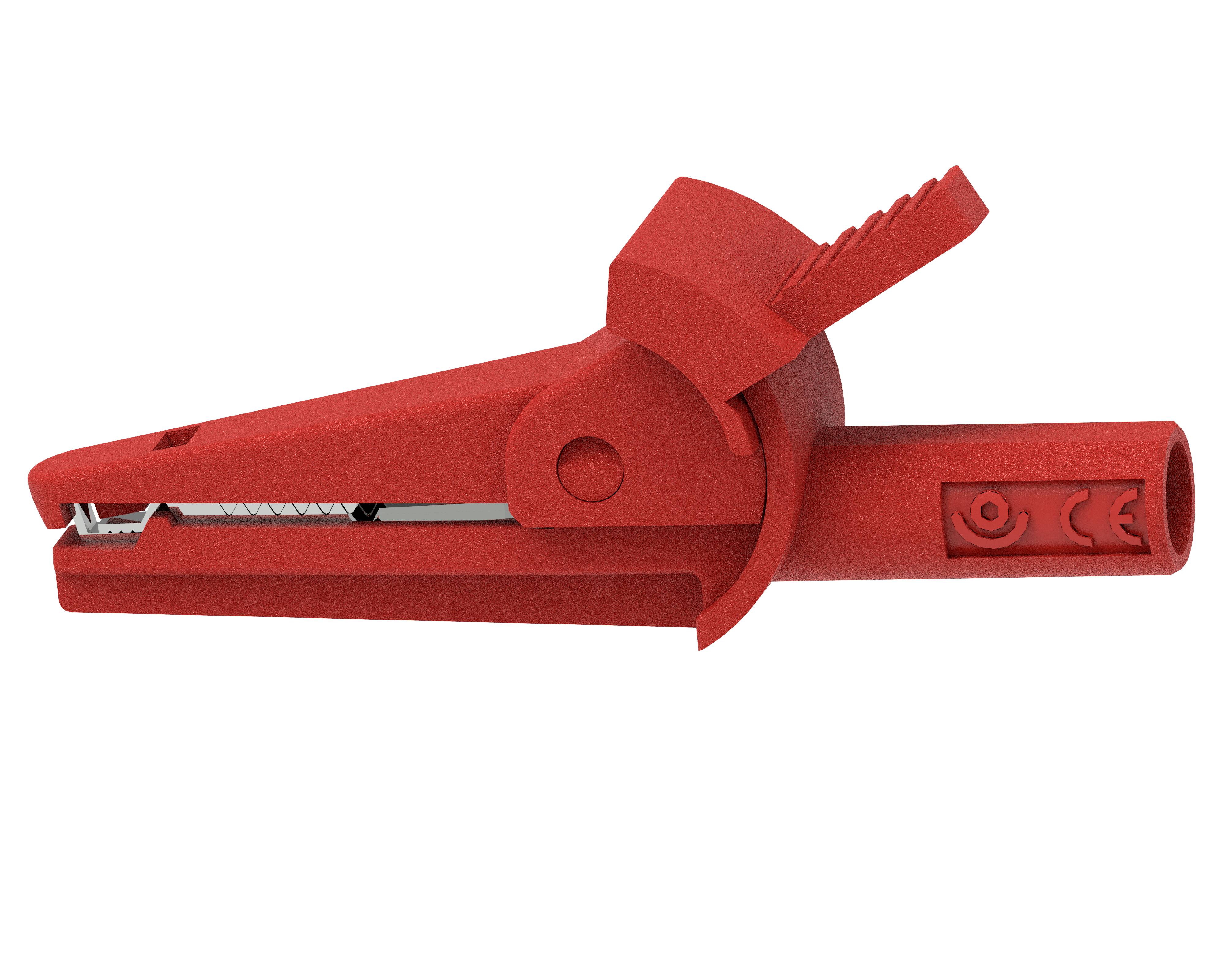 Electro PJP 5002/LM-IEC-CD1-R Krokodilklemme Rot Klemmbereich max.: 9mm Länge: 51mm 1St.