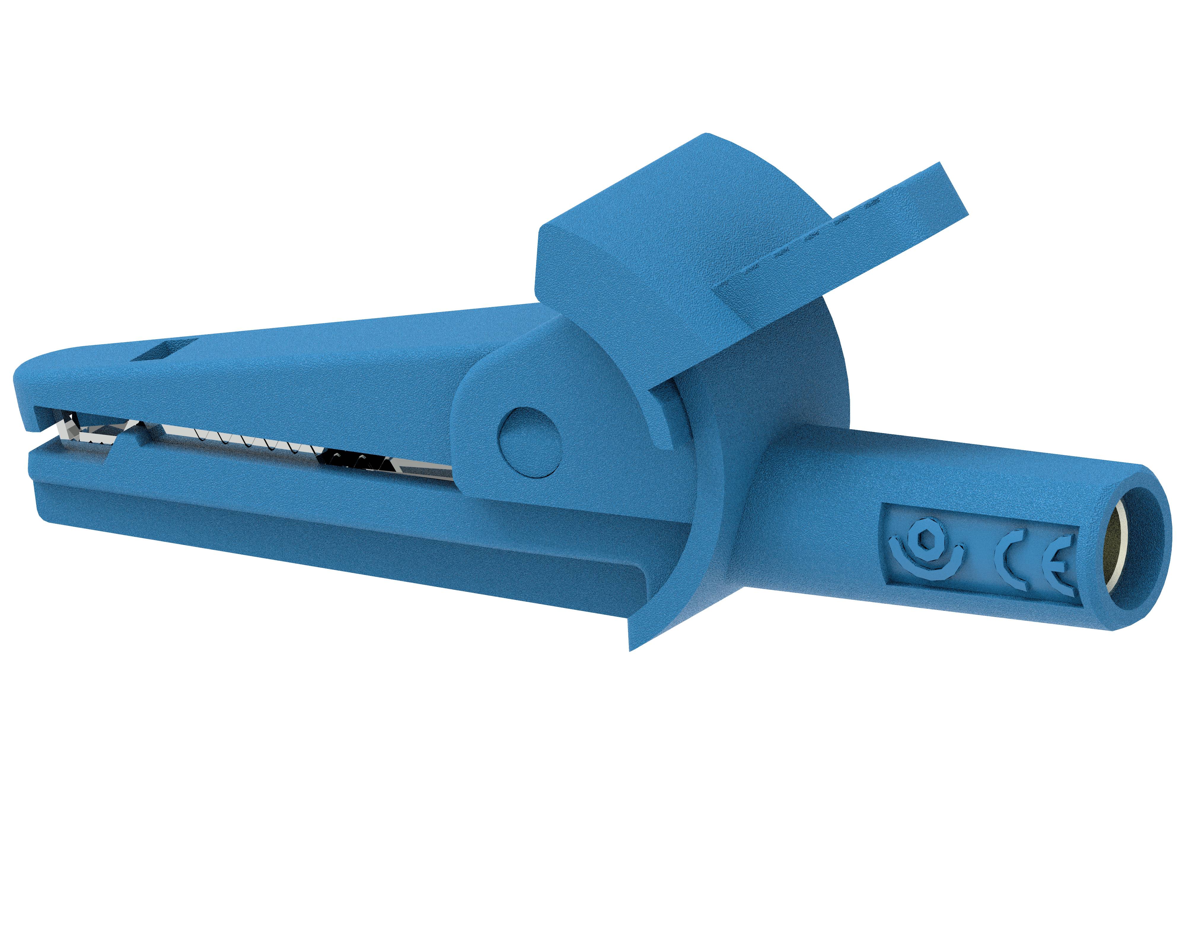 Electro PJP 5002-IEC-d4-CD1-Bl Krokodilklemme Blau Klemmbereich max.: 9mm Länge: 51mm 1St.