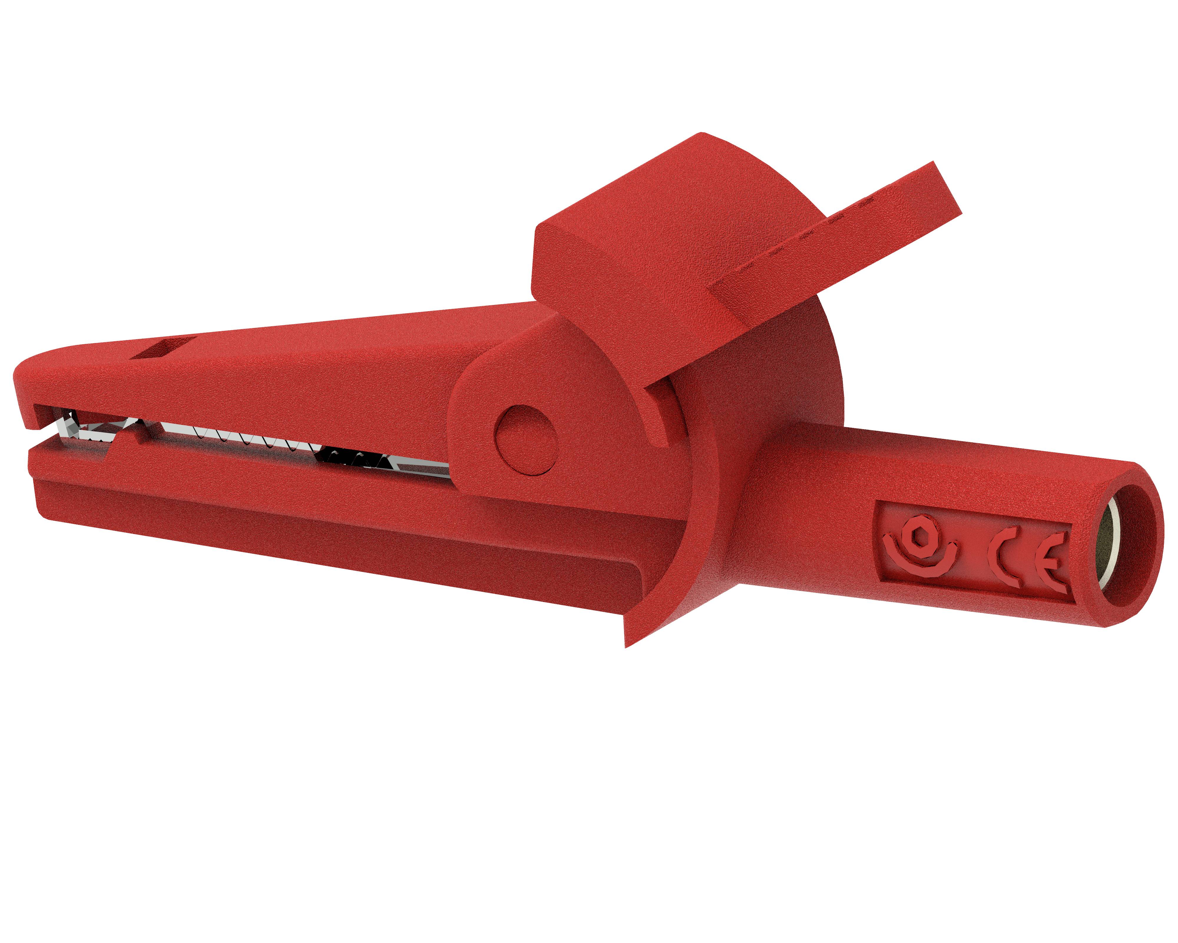 Electro PJP 5002-IEC-d4-CD1-R Krokodilklemme Rot Klemmbereich max.: 9mm Länge: 51mm 1St.