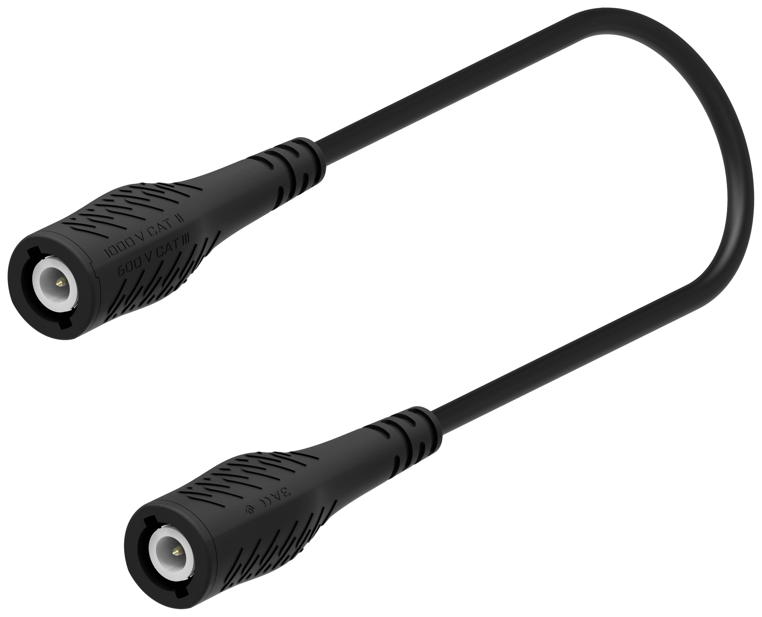 Ein schwarzes Adapterkabel mit zwei gleichartigen Anschlüssen an den Enden, wahrscheinlich zur Verbindung elektronischer Geräte.