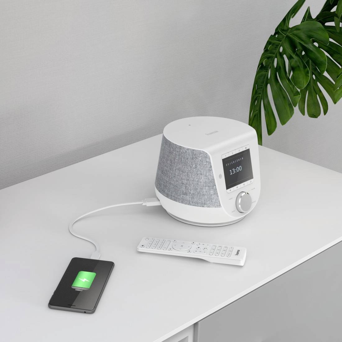 Hama DIR3200SBT Tischradio Internet, DAB+, DAB, FM Bluetooth®, USB, WLAN, Internetradio Weiß