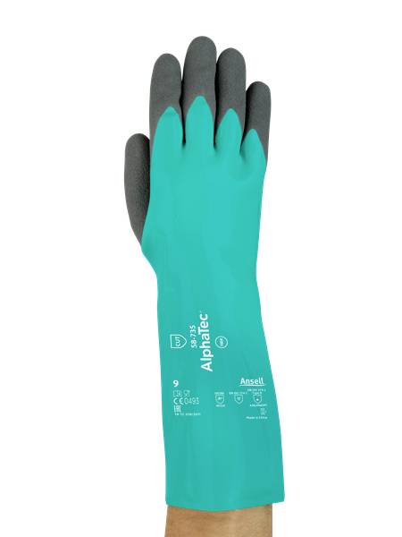 Ansell 58735070 AlphaTec® Chemiekalienhandschuh Größe (Handschuhe): 7 EN 388:2016, EN 407:2020, EN 21420:2020, EN 374-1:2016/ Typ