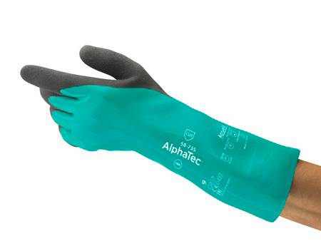 Ansell 58735070 AlphaTec® Chemiekalienhandschuh Größe (Handschuhe): 7 EN 388:2016, EN 407:2020, EN 21420:2020, EN 374-1:2016/ Typ