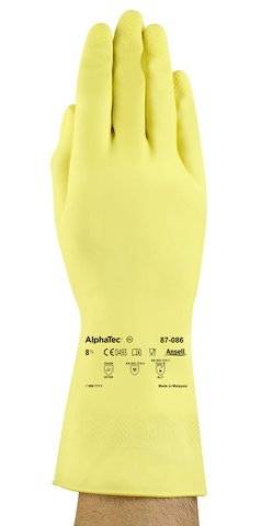 Ansell 87086085 AlphaTec® Baumwollvelour Chemiekalienhandschuh Größe (Handschuhe): 8.5, 9 EN 388:2016, EN 420-2003, EN 374-5, EN