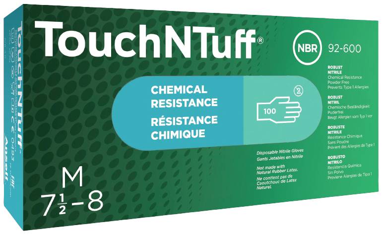 Ansell TouchNTuff® 92600070 100 St. Nitril Einweghandschuh Größe (Handschuhe): 7 EN 374, EN 420-2003, EN 374-5, EN 374-1, EN